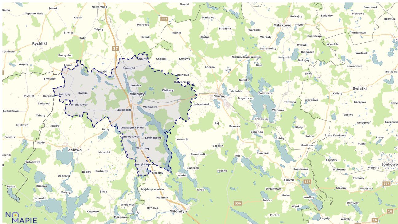 Mapa wyborów do sejmu Małdyty